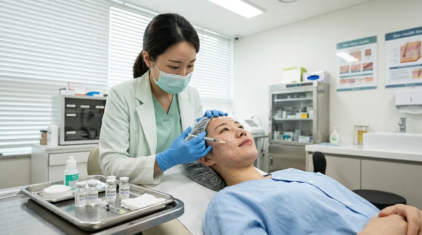 Patient taking PDRN for damaged skin